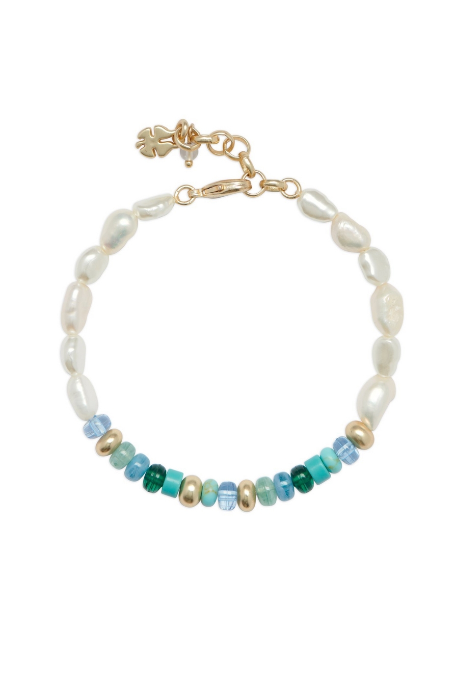turquoise and pearl beaded bracelet